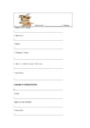 English Worksheet: Book Genre Hunt + speaking activity