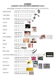 English Worksheet: Crime scene evidence