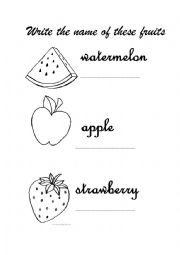 English Worksheet: Fruits worksheet