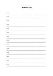 English Worksheet: Telling the time