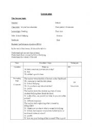 English Worksheet: Lesson plan for teaching Reading comprehension