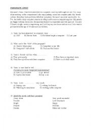 English Worksheet: eight paragraph