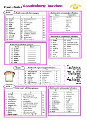 English Worksheet: 3rd yer module 5 education is not filling a bucket