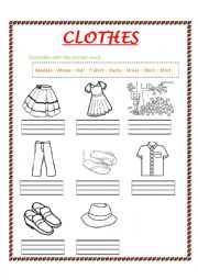 English Worksheet: CLOTHES