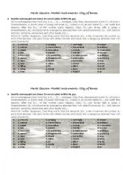 English Worksheet: Mortal Instruments: City of Bones Movie Session