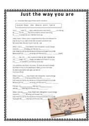 English Worksheet: Just the way you are 