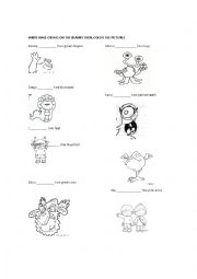 English Worksheet: parts of the body