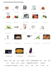 English Worksheet: Food/ Kitchen Tools/ Ways of Cooking