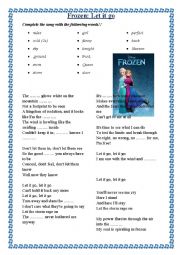 English Worksheet: Frozen-Let it go song