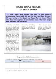 English Worksheet: Beach Drama