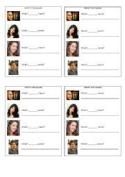English Worksheet: HIS- HER /WRITE THE NAMES