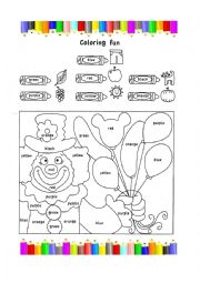 English Worksheet: Coloring Fun