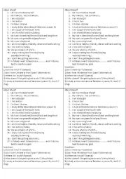 English Worksheet: About Myself topic 