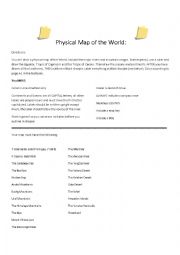 English Worksheet: Sketch map of the world