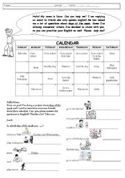 English Worksheet: Days of the Week