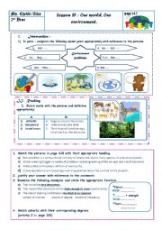 English Worksheet: our world our environment