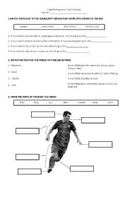 English Worksheet: Diagnostic Test for secondary