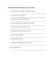 English Worksheet: present and past passive