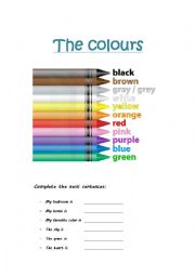 English Worksheet: The colours