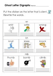 English Worksheet: Ghost Letter Digraphs 