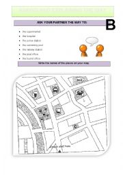 English Worksheet: asking_explaining the way