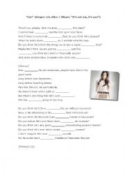 English Worksheet: Him by Lily Allen - FCE practice