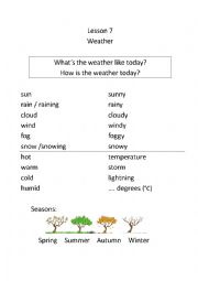 English Worksheet: Weather 