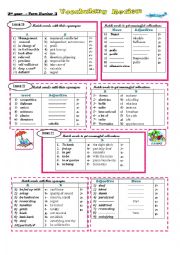 English Worksheet: 2nd third term vocabulary review