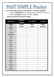 English Worksheet: PAST SIMPLE PRACTICE