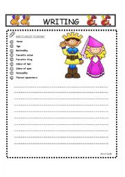 English Worksheet: writing- description 1