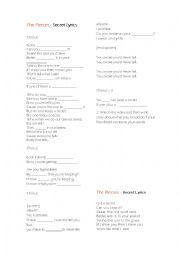 English Worksheet: Secret - The Pierces - (Pretty Little Liars)