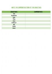 English Worksheet: Comparative Adjectives