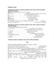 English Worksheet: passive voice