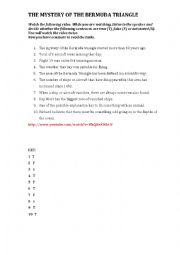 English Worksheet: THY MYSTERY OF THE BERMUDA TRIANGLE