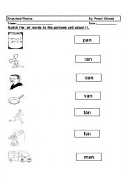 English Worksheet: cvc ab ad words