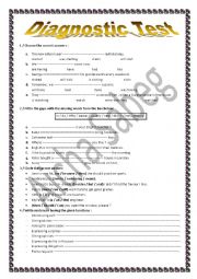 English Worksheet: Diagnostic Test