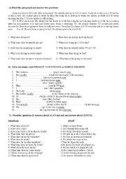 English Worksheet: tense revision simple present+present continuous