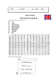 English Worksheet: Greetings