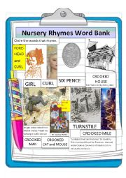 English Worksheet: Nursery Rhymes for Pronunciation--Simple past