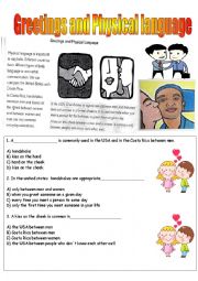 English Worksheet: Reading comprehension- greetings