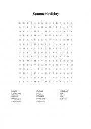 English Worksheet: Summer wordsearch