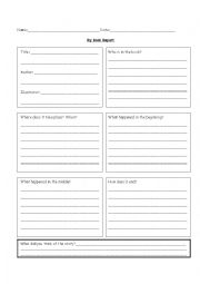 English Worksheet: Book Report