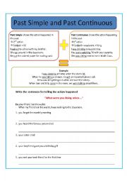 English Worksheet: Past Simple and Past Continuous