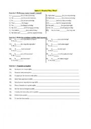 English Worksheet: Junior A WAS WERE Practice