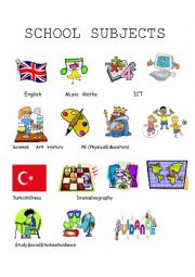 English Worksheet: SCHOOL SUBJECTS