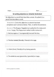 English Worksheet: re-written adjectives