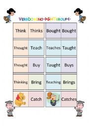 English Worksheet: Verb Domino 