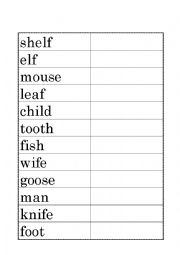 Irregular Pluran Nouns_Cut and Paste