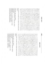 English Worksheet: linking words word search