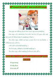 English Worksheet: Football wedding